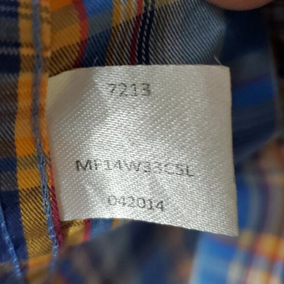 Peter Millar SZ XL 100% Cotton Blue Plaid Button Up Shirt - Picture 7 of 8